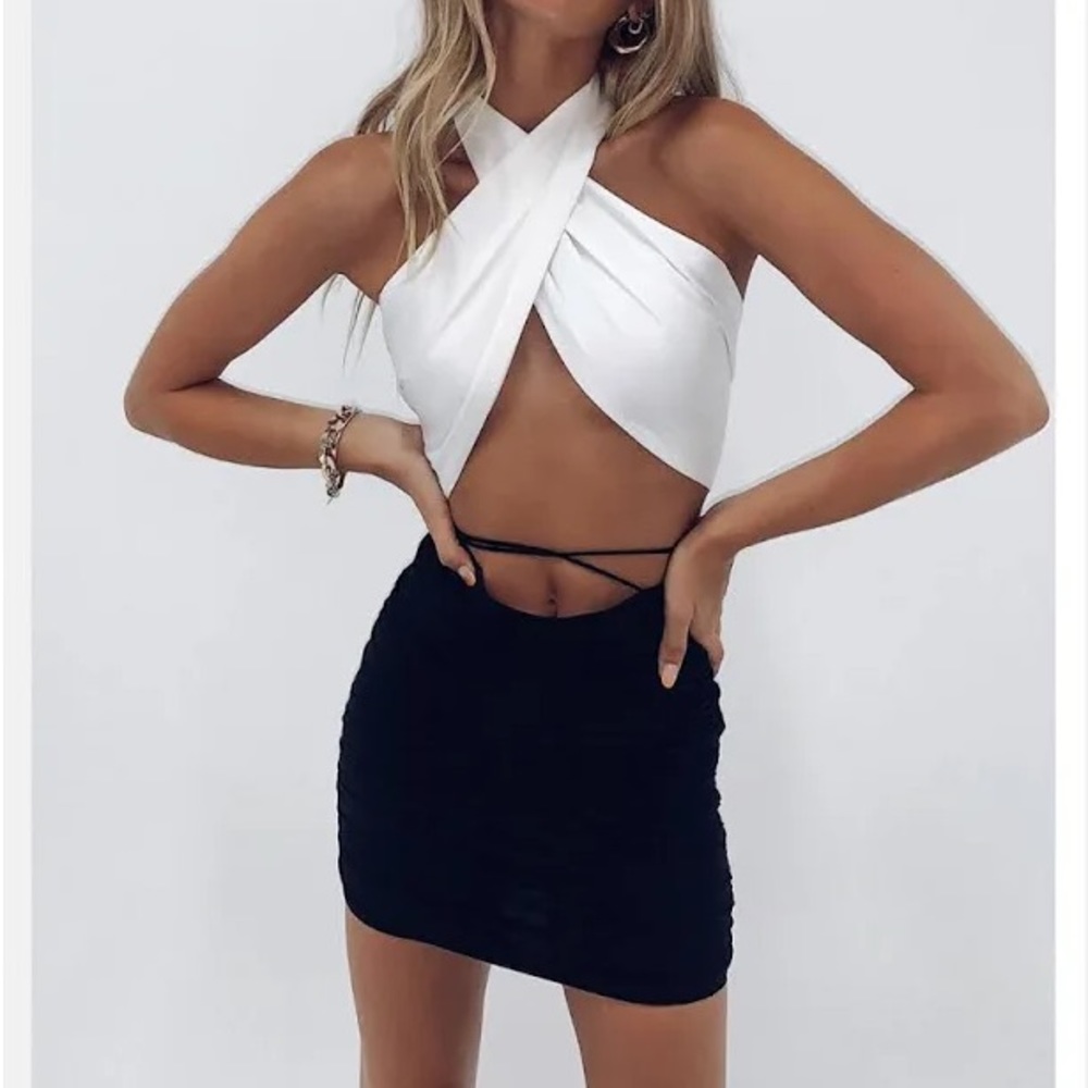 Princess Polly Ruched Skirt with tie size US 4